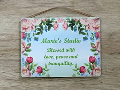 Add Your Own Text to our Rose Arch Blank Sign in Wood or Metal