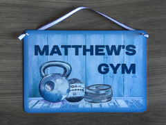 The Gym Room Personalised Rustic Fitness Studio Metal or Wood Sign