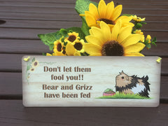 The Guinea Pig Has Been Fed/Not Fed Reversible Rustic Personalised Sign