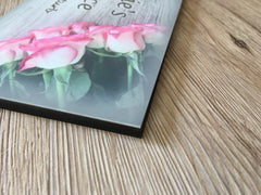 Add Text to our Rose Wood Effect Blank Sign in Wood or Metal