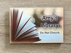 Reading Book Sign: Add Text to Custom-Made Personalised Wood or Metal Plaque