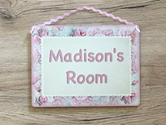 Add Your Own Text to our Blush Rose Blank Sign in Wood or Metal