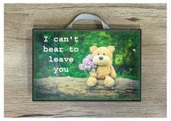 Bear room, door or wall personalised wood sign.  Handmade with your text at www.honeymellow.com 