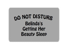 Sleeping: Do Not Disturb Silver Hanging Sign at Honeymellow
