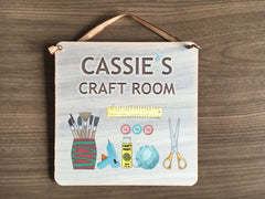 Craft or Art Room Sign in Wood or Metal: Add Your Own Text