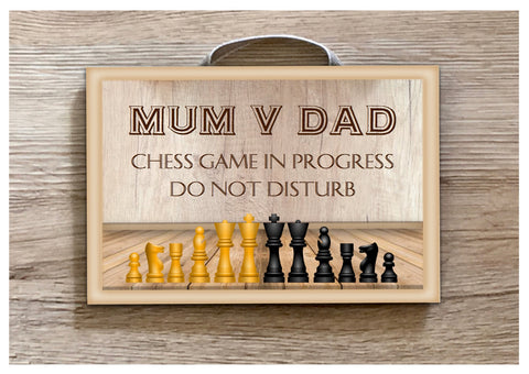 Playing Chess Personalised Custom Made Metal or Wood Sign - Add Own Text