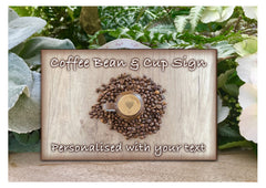 Bespoke Personalised Coffee Quote or Message Signs in Wood or Metal.  Handmade at www.honeymellow.com