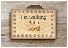 DOG Walked /Walking the Dog Rustic Sign: ADD TEXT to Wood Hanging Plaque