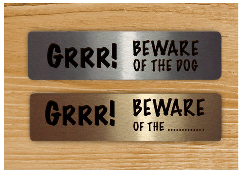 Grrr! Beware of the Dog Silver Gold or White Vital Sign