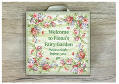 Add Your Own Text to Floral Fairy Sign in Wood or Metal