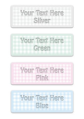 Gingham Signs in Pink, Grey, Green & Blue Personalise & Buy at Honeymellow