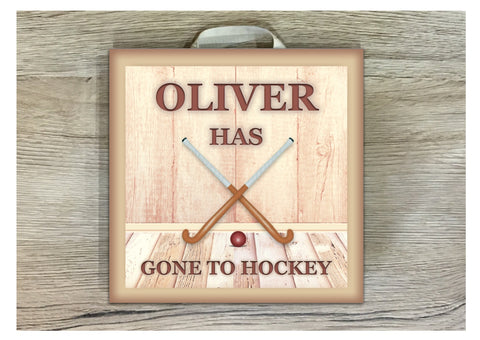 Hockey Metal or Wood Personalised Square Sign
