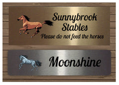 Horse Sign Personalised Metal Stables Custom-Made Bespoke Plaque Handmade at www.honeymellow.com