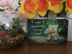 Bear room, door or wall personalised metal sign.  Handmade with your text at www.honeymellow.com 