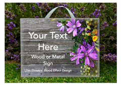 Custom made personalised wood effect sign at www.honeymellow.com