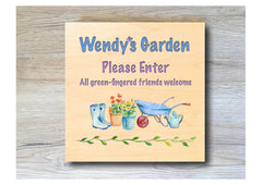 MAPLE WOOD Garden Square Sign: Bespoke Personalised Wall Plaque