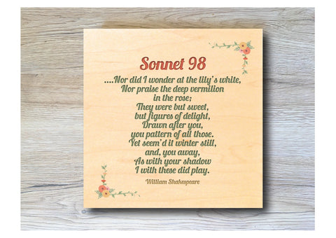 MAPLE WOOD Poem Quotation Sign: Bespoke Personalised Wall Plaque