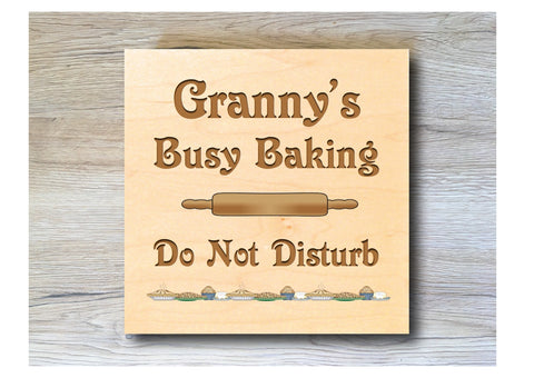 MAPLE WOOD Baking Square Sign: Bespoke Personalised Wall Plaque