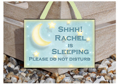 Shh Sleeping! Do Not Disturb Moon and Stars Sign
