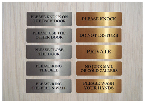 Vital Small Silver or Gold Metal Signs for the Home or Office: 15x5cm