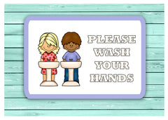 Please Wash Your Hands Bathroom Metal Sign - Buy Online from Honeymellow