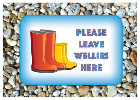 Leave Your Wellies Here Personalised Metal Sign