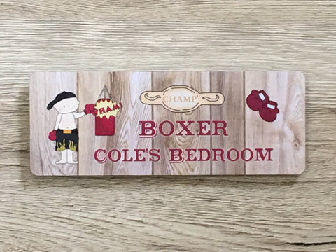 Boxing Bedroom Personalised Door Sign