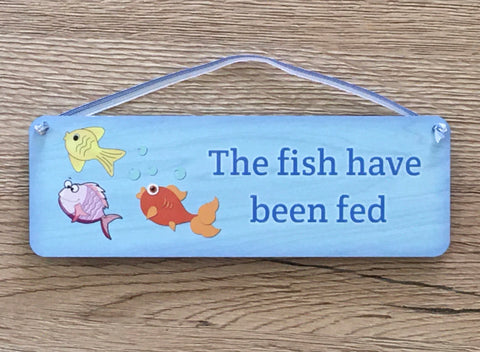 Fish fed/Not Fed or Own Text Reversible Personalised Sign