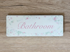 Bathroom, Loo or Toilet Floral Cottage Chic Sign
