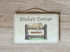 Cat has been Fed Reminder Rustic Sign: Custom-Made Personalised Wooden Plaque