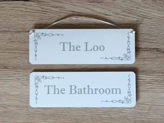 Room Plaques: Silver Design with Add Your Own Text Option
