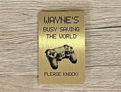Gaming Personalised Door Sign for Bedroom or Games Room