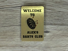 Darts Personalised Door Sign for Bedroom or Games Room