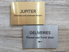 Add Your Own Text Blank Metal Signs in Silver, Gold & White: Small and Large Sizes