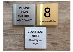 Add Your Own Text Blank Metal Signs in Silver, Gold & White: Small and Large Sizes