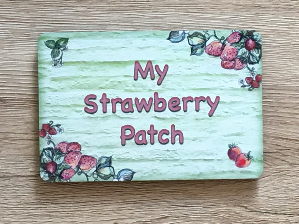 Pick Your Own Strawberries Sign Plus Personalised Option in Wood or Metal