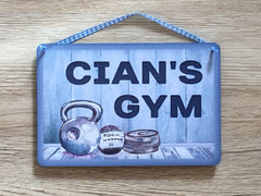 The Gym Room Personalised Rustic Fitness Studio Metal or Wood Sign