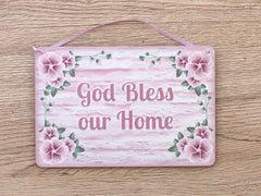 Add Your Own Text to Pink Petunia Blank Sign in Wood or Metal