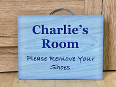 Add Your Own Text to Wood Effect Coloured Blank Signs
