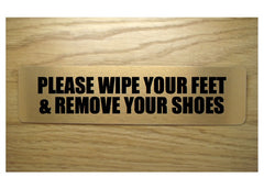 Wipe your feet and remove your shoes brushed gold vital sign: buy online at Honeymellow
