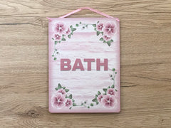 Add Your Own Text to Pink Petunia Blank Sign in Wood or Metal