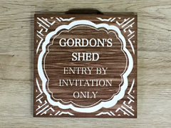 Add text to Aztec Walnut Wood Effect Sign in Wood or Metal