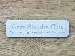 Add Text to Wood Effect Metal Signs: Pine, Oak & Distressed Designs