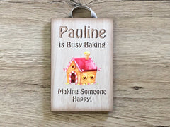 Busy Baking Wood Effect Rustic Sig: Cupcake, Meringue or Candy Design