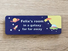 Outer Space Bedroom Door Sign with Personalised Option