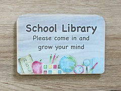 Add Text to Teacher's Classroom Wood Effect Blank Lesson Sign in Wood or Metal