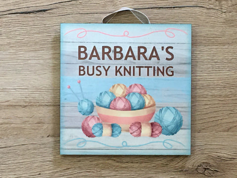 Knitting Room Personalised Sign in Wood or Metal: Add Your Own Text
