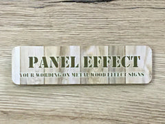 Add Text to Wood Effect Metal Signs: Pine, Oak & Distressed Designs