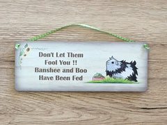 The Guinea Pig Has Been Fed/Not Fed Reversible Rustic Personalised Sign