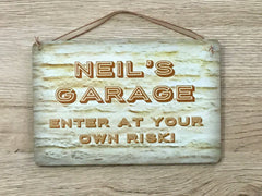 Personalised Man Cave or Add Your Own Text Signs in Wood or Metal